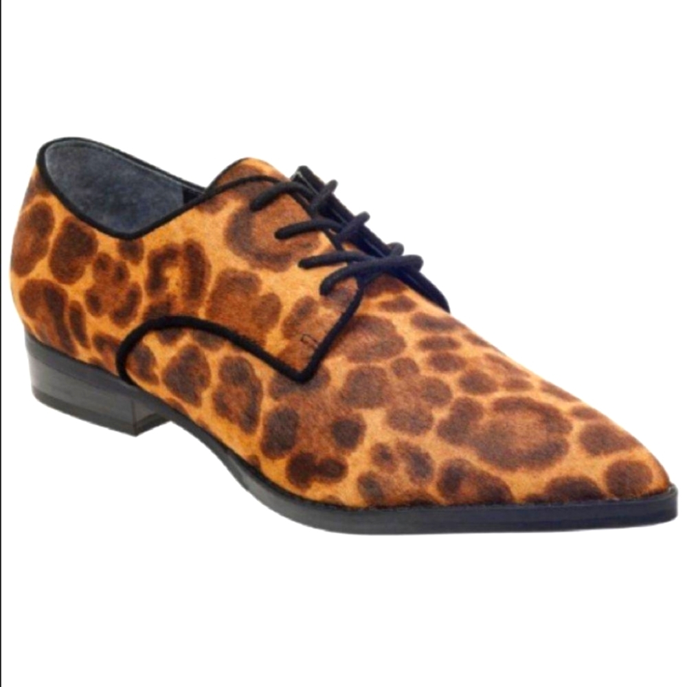 Leopard Oxfords Derby Size 8